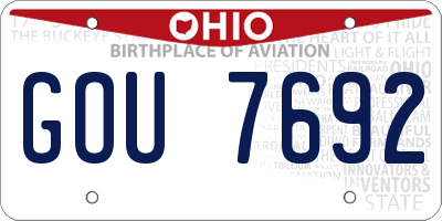OH license plate GOU7692