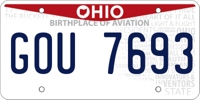 OH license plate GOU7693