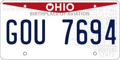 OH license plate GOU7694