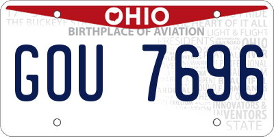 OH license plate GOU7696