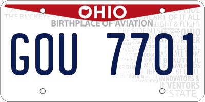 OH license plate GOU7701