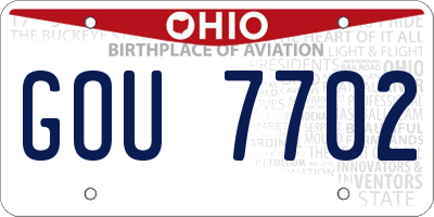 OH license plate GOU7702