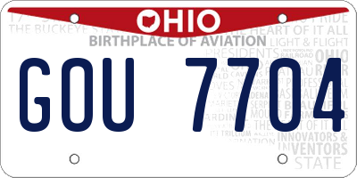 OH license plate GOU7704
