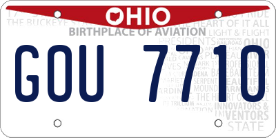 OH license plate GOU7710