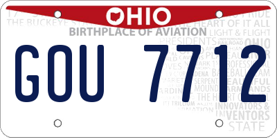 OH license plate GOU7712
