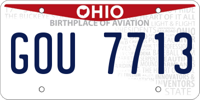 OH license plate GOU7713