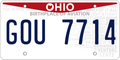 OH license plate GOU7714