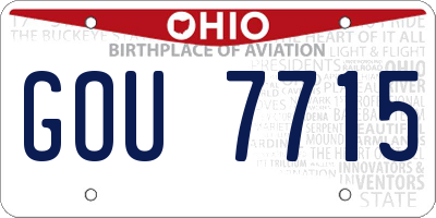 OH license plate GOU7715