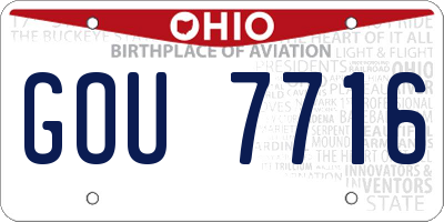 OH license plate GOU7716