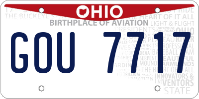 OH license plate GOU7717