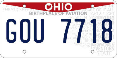 OH license plate GOU7718
