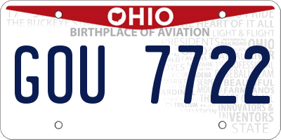 OH license plate GOU7722