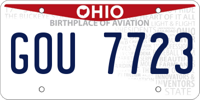 OH license plate GOU7723