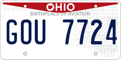 OH license plate GOU7724