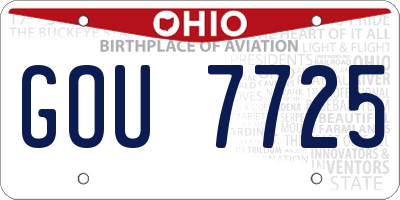 OH license plate GOU7725