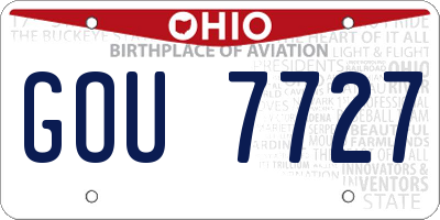 OH license plate GOU7727