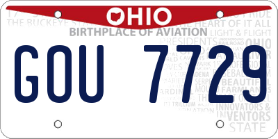 OH license plate GOU7729
