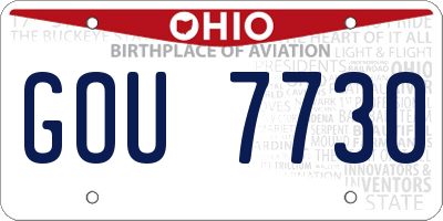 OH license plate GOU7730
