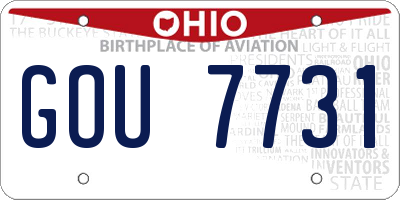 OH license plate GOU7731