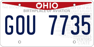 OH license plate GOU7735