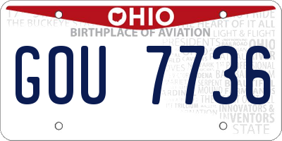 OH license plate GOU7736