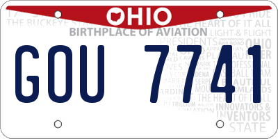 OH license plate GOU7741