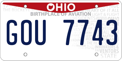 OH license plate GOU7743