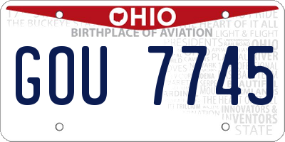 OH license plate GOU7745