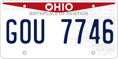 OH license plate GOU7746