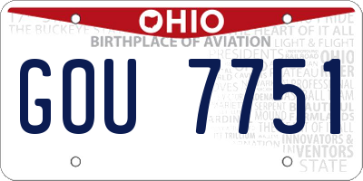 OH license plate GOU7751