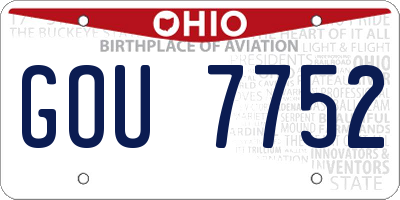 OH license plate GOU7752