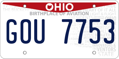 OH license plate GOU7753