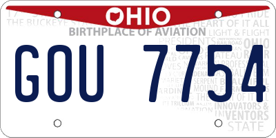 OH license plate GOU7754