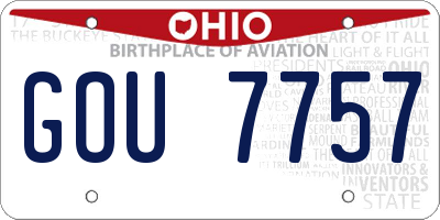 OH license plate GOU7757