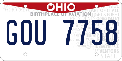 OH license plate GOU7758