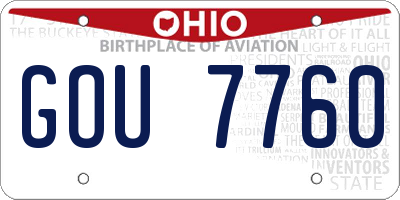 OH license plate GOU7760