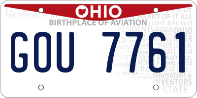 OH license plate GOU7761