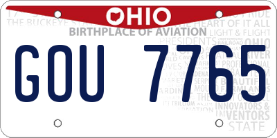 OH license plate GOU7765