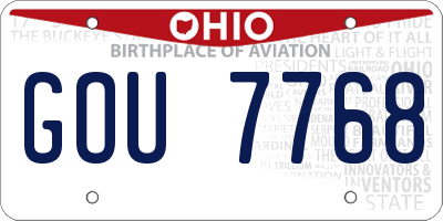 OH license plate GOU7768