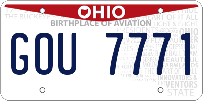 OH license plate GOU7771