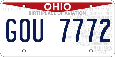 OH license plate GOU7772