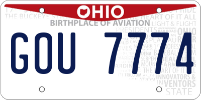 OH license plate GOU7774