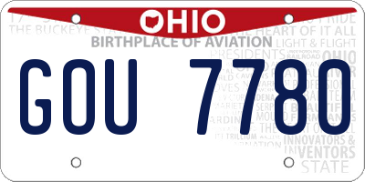 OH license plate GOU7780
