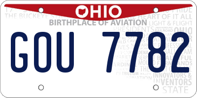 OH license plate GOU7782