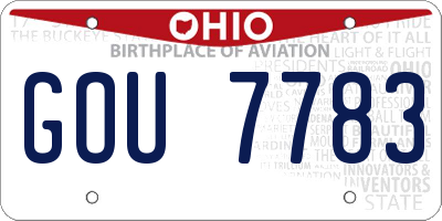 OH license plate GOU7783