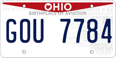 OH license plate GOU7784