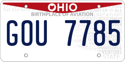 OH license plate GOU7785