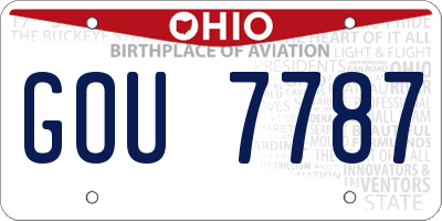 OH license plate GOU7787