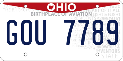 OH license plate GOU7789