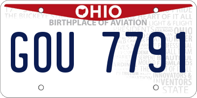 OH license plate GOU7791